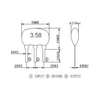 Keramik-Resonator, 3-pin, RM 2,5 mm