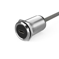 USB4 Typ-C Einbaubuchse mit Kabel in runder Metall-Ausführung