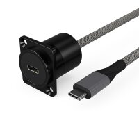 USB4 Typ-C Einbaubuchse mit Kabel in Cliff bzw. Neutrik...