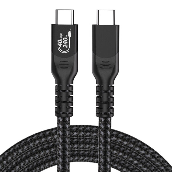 USB Typ-C Stecker-Stecker Kabel in schwarz für USB4 und 240 W USB PD