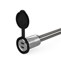 USB4 Doppel-Einbaubuchse mit Verlängerungskabel