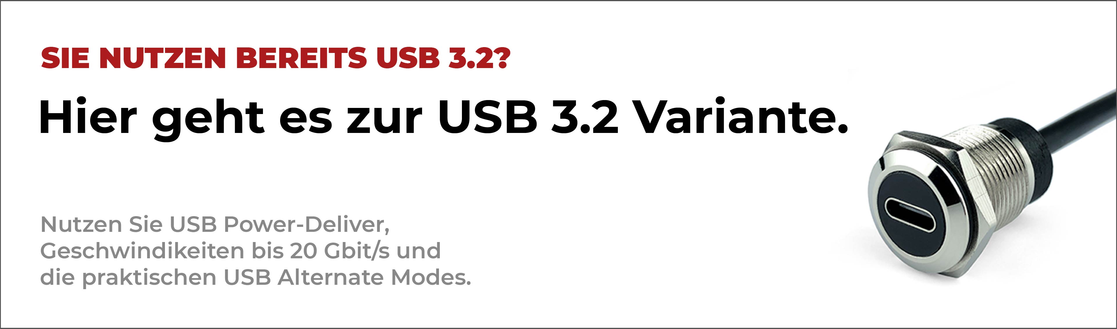 USB-C 3.2 Einbaubuchse mit Kabel